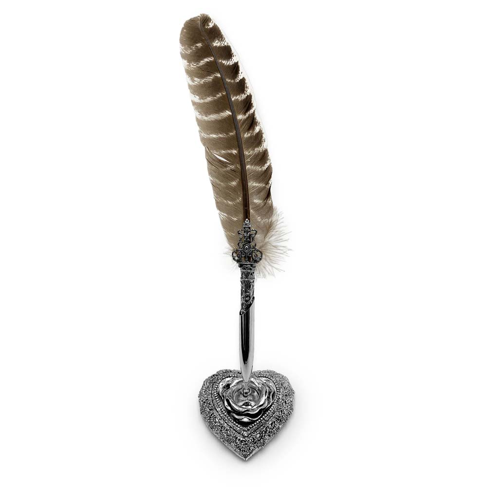Set de calligraphie - Plume de Dinde Naturelle et Porte-Plume