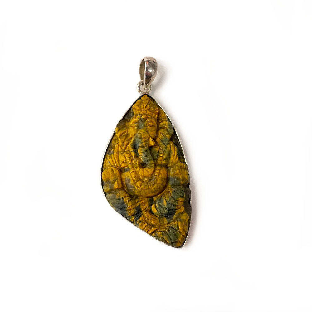 Pendentif Ganesh en Argent Massif et Pietersite