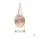 Bague Laiton Réglable en Quartz Rose