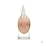 Bague Laiton Réglable en Quartz Rose