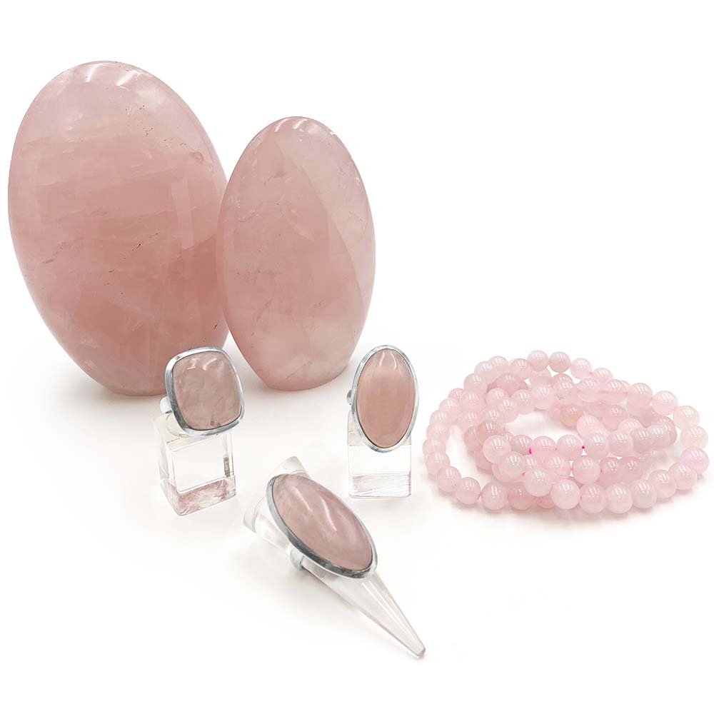 Bague Argent Massif Réglable en Quartz Rose