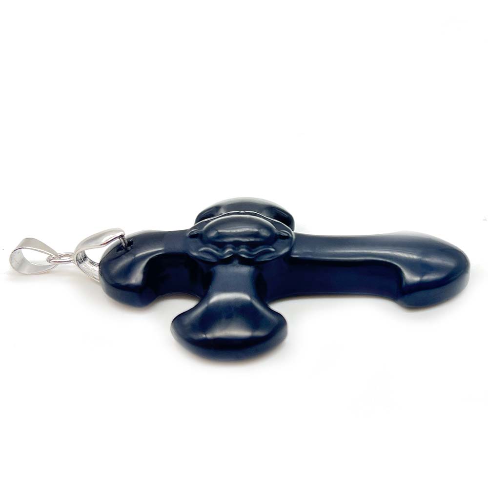 Pendentif Croix en Obsidienne