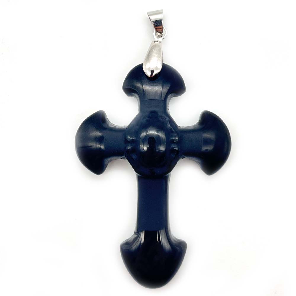 Pendentif Croix en Obsidienne