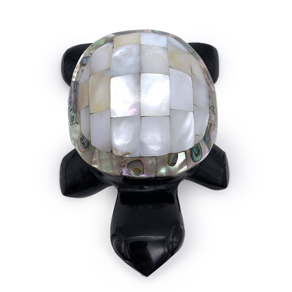 Tortue Obsidienne Noire et Nacre