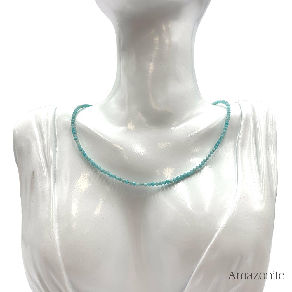 Collier de Perles Facettées en Amazonite