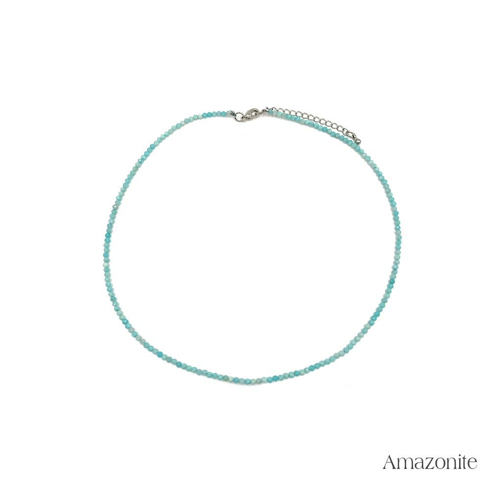 Collier de Perles Facettées en Amazonite