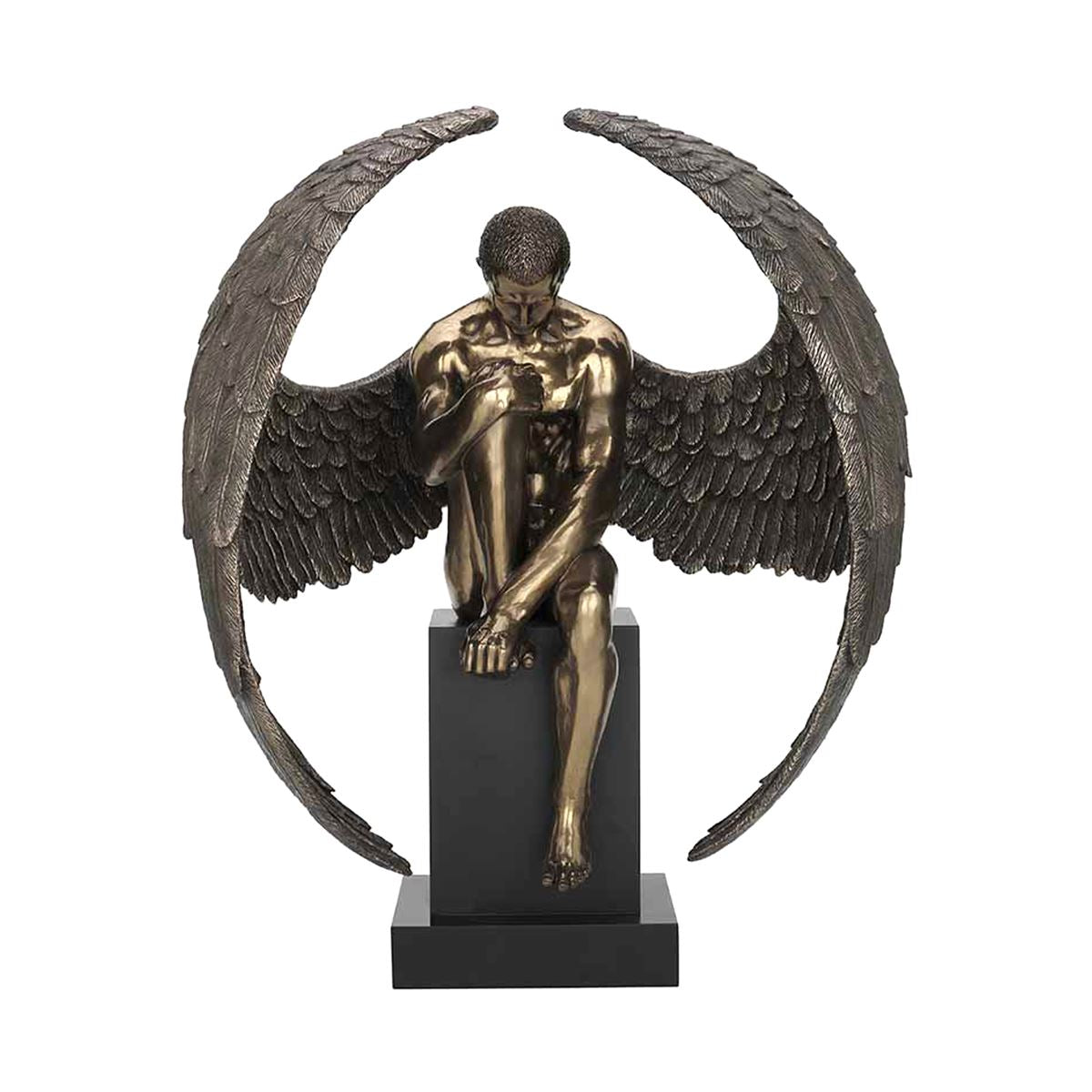Ange masculin sur socle - 61 cm
