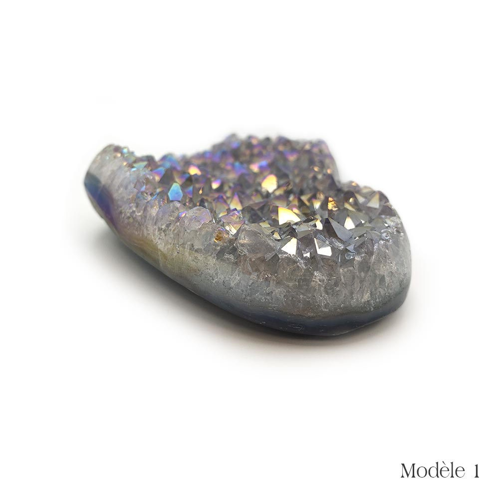 Coeur en Aqua Aura - 8,5 cm