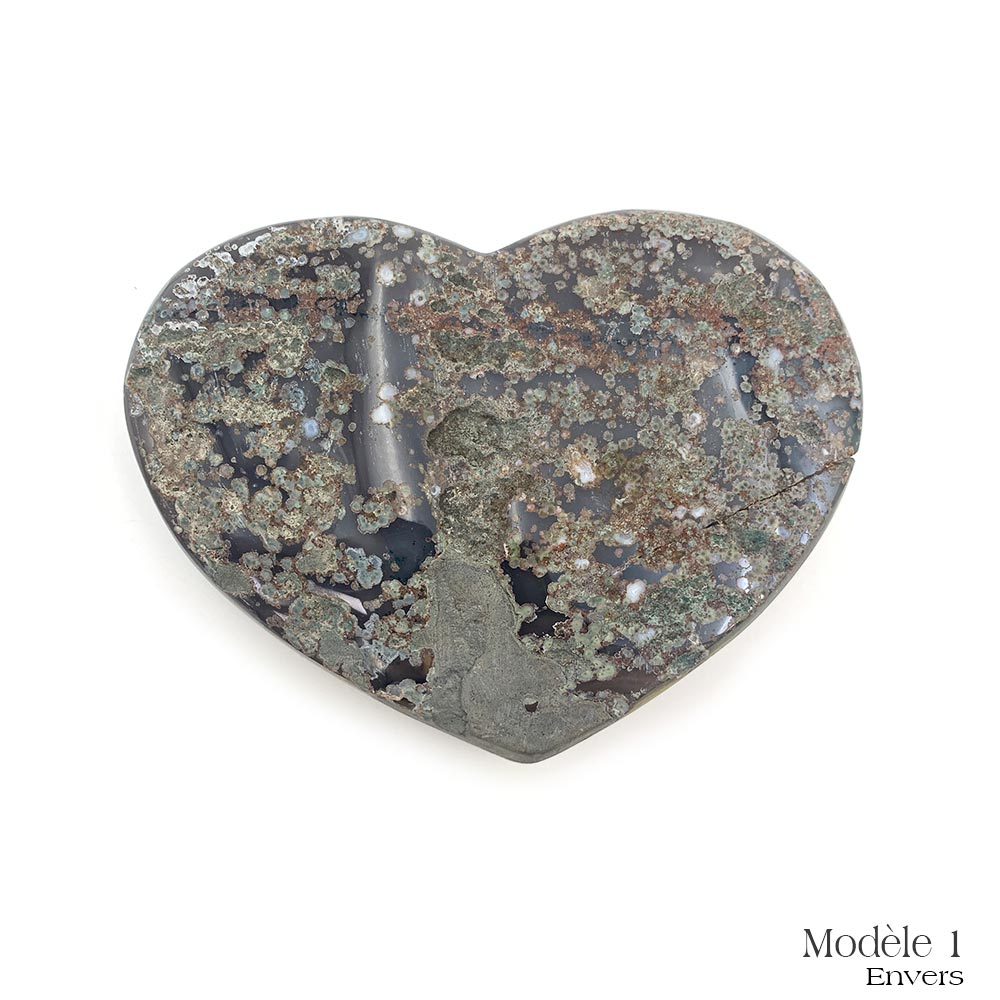 Coeur en Aqua Aura - 8,5 cm