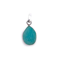 Pendentif Amazonite cabochon et brute en Argent