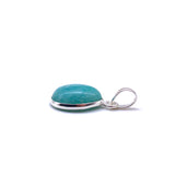 Pendentif Amazonite cabochon et brute en Argent