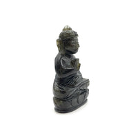 Statue Bouddha Protecteur en Labradorite taillée à la main - 11 cm