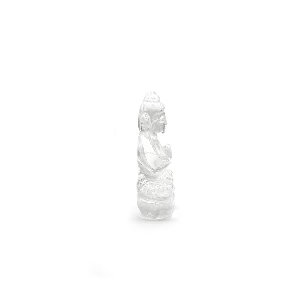 Statue Bouddha Protecteur en Cristal de Roche taillée à la main - 5 cm