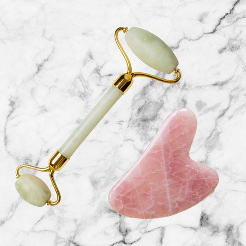 Pack Roll On en Jade et son Gua sha en Quartz rose