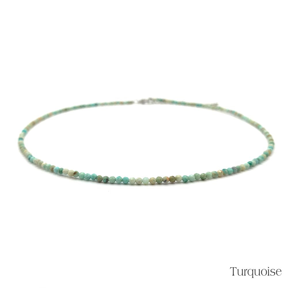 Collier de Perles Facettées en Turquoise