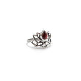 Bague Argent "Lotus" en Grenat Almandin