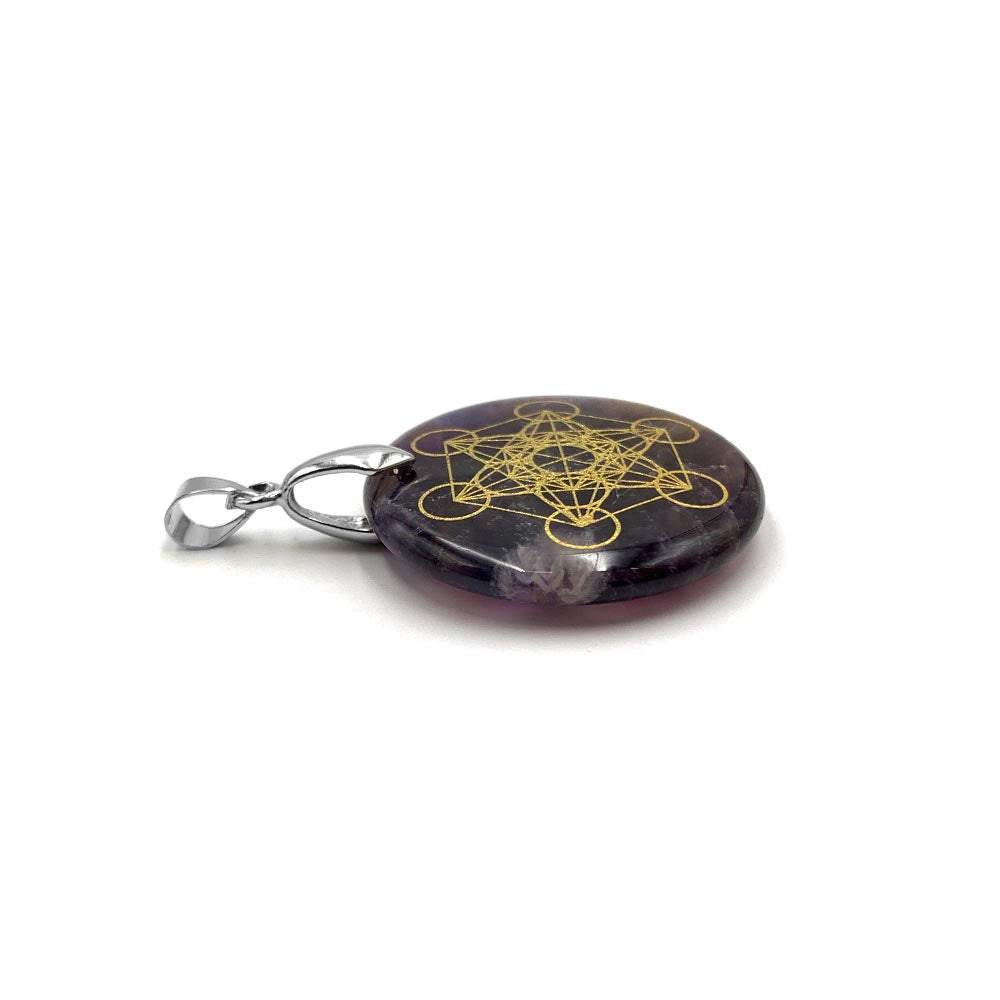 Pendentif Talisman Cube de Métatron en Pierres Naturelles