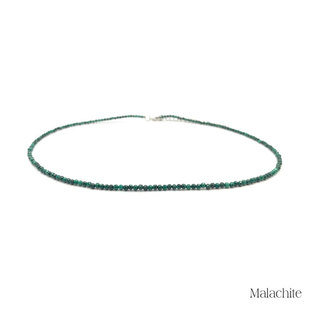 Collier de Perles Facettées en Malachite