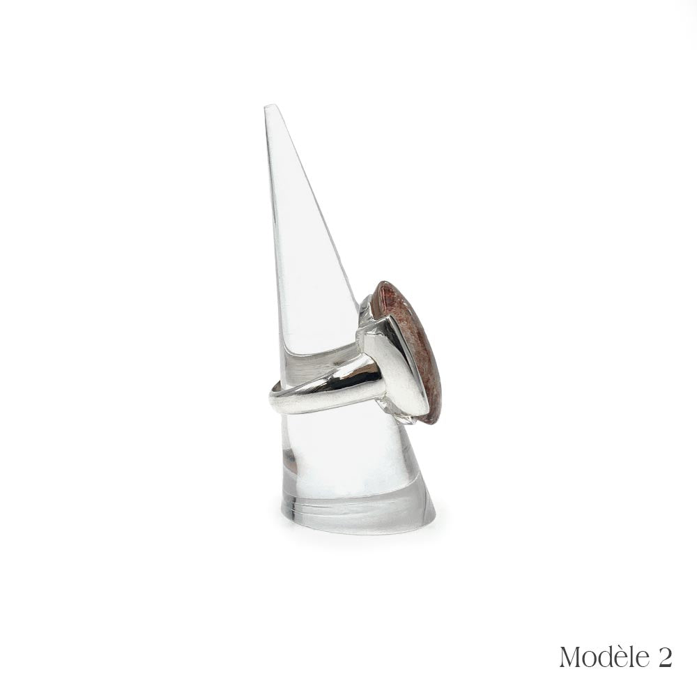 Bague Argent Massif en Quartz Lodolite