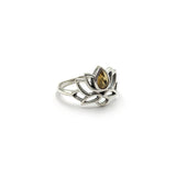 Bague Argent "Lotus" en Citrine