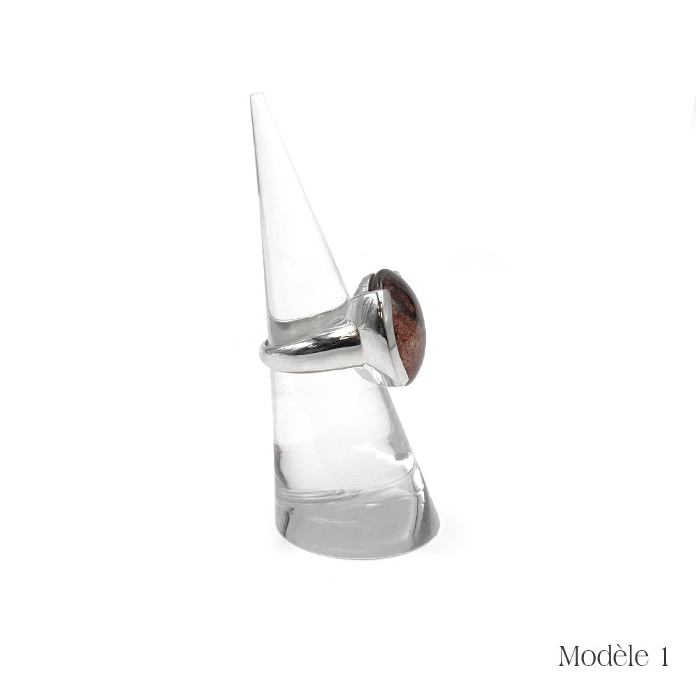 Bague Argent Massif en Quartz Lodolite
