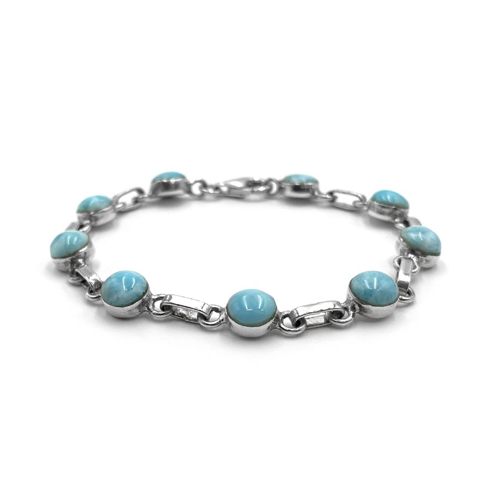 Bracelet Larimar en Argent massif