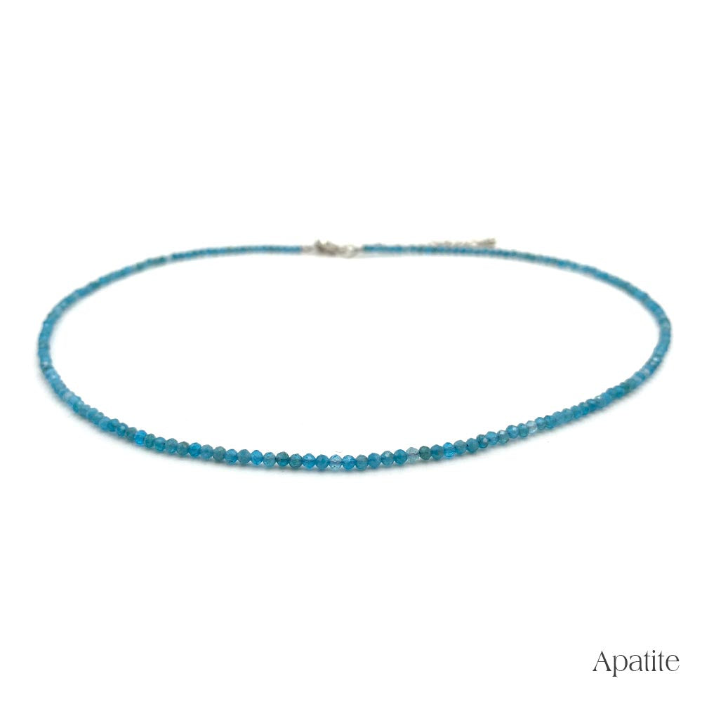 Collier de Perles Facettées en Apatite