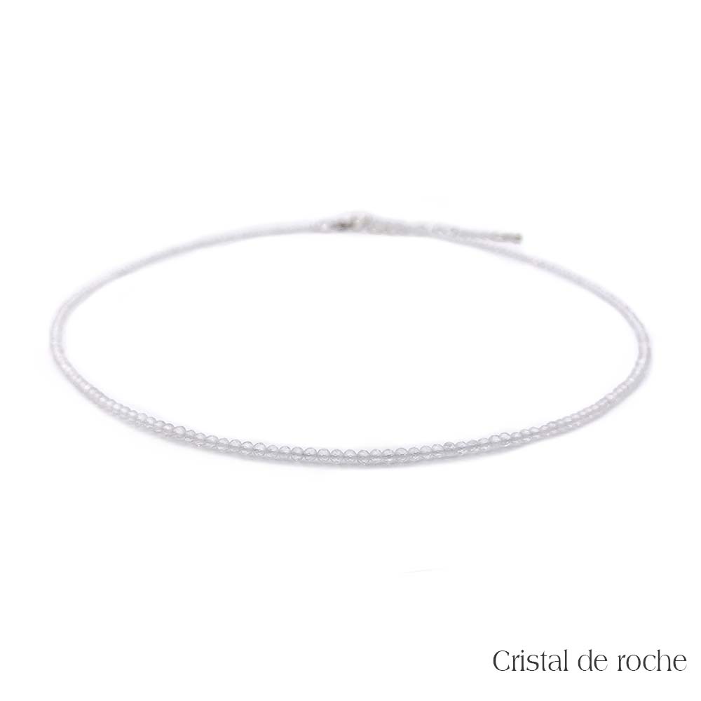 Collier de Perles Facettées en Cristal de Roche