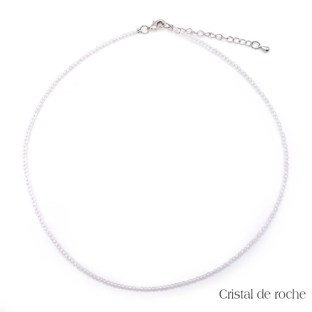 Collier de Perles Facettées en Cristal de Roche
