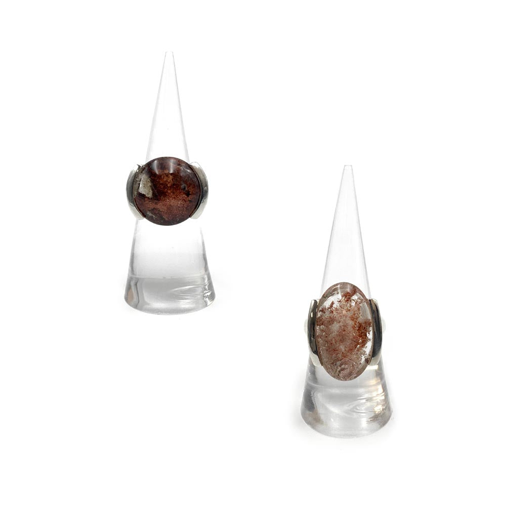 Bague Argent Massif en Quartz Lodolite