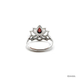 Bague Argent "Lotus" en Grenat Almandin