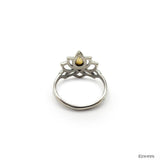 Bague Argent "Lotus" en Citrine