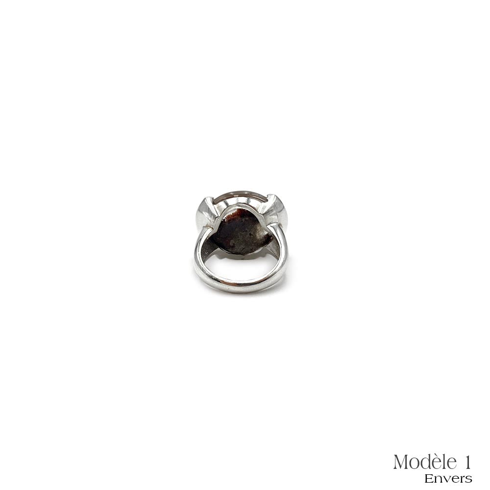 Bague Argent Massif en Quartz Lodolite