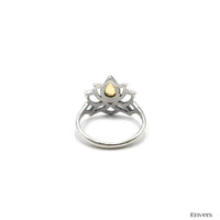 Bague Argent "Lotus" en Citrine facettée