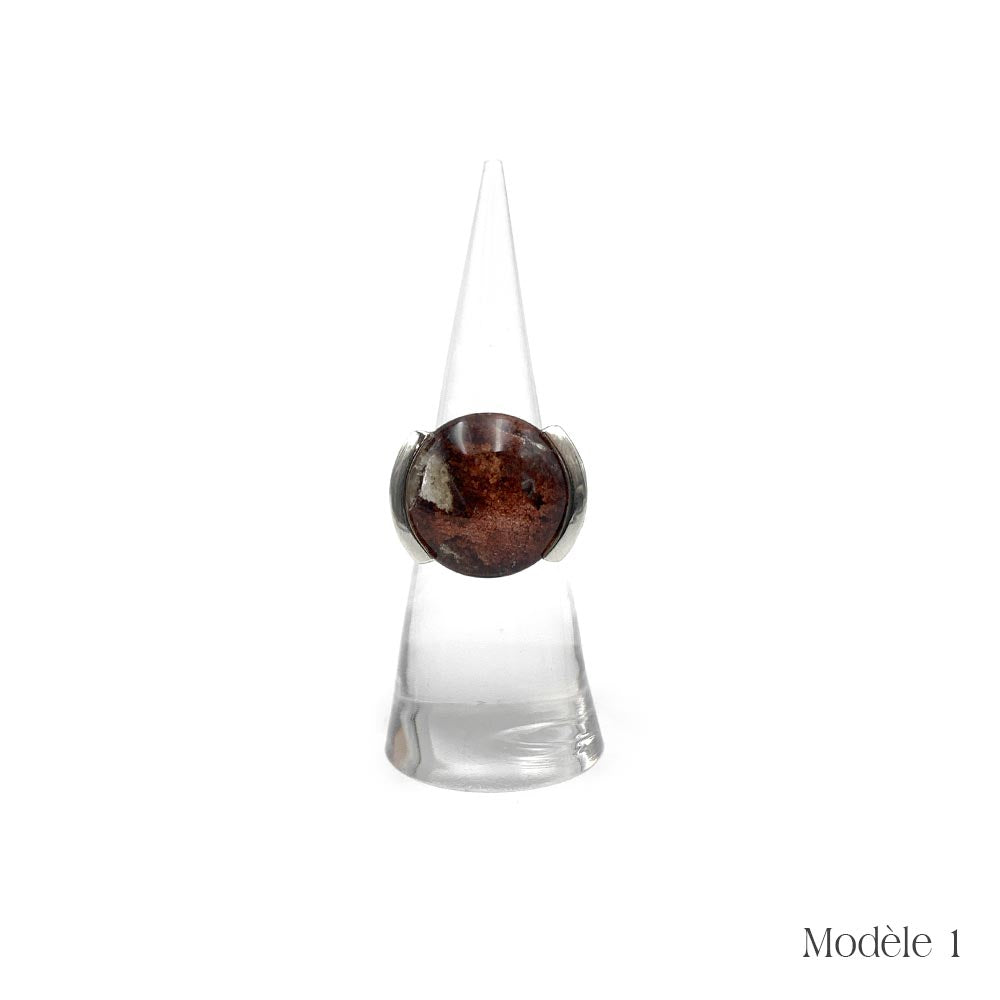 Bague Argent Massif en Quartz Lodolite