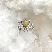 Bague Argent "Lotus" en Citrine