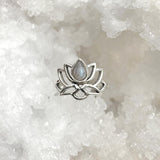 Bague Argent "Lotus" en Labradorite