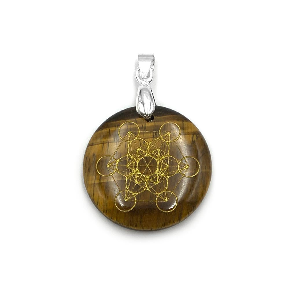 Pendentif Talisman Cube de Métatron en Pierres Naturelles