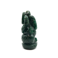 Statue Ganesh taillée à la main en Aventurine Verte - 9 cm