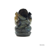 Statue Ganesh taillée à la main en Labradorite - 8 cm