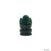 Statue Ganesh taillée à la main en Aventurine Verte - 4,5 cm