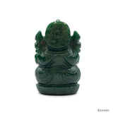 Statue Ganesh taillée à la main en Aventurine Verte - 9 cm