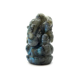 Statue Ganesh taillée à la main en Labradorite - 9 cm