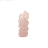 Statue Ganesh taillée à la main en Quartz Rose - 6 cm