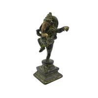 Statue Ganesh dansant en bronze - 16 cm