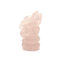 Statue Ganesh taillée à la main en Quartz Rose - 7 cm