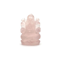 Statue Ganesh taillée à la main en Quartz Rose - 6 cm