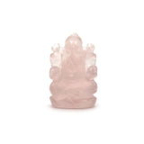 Statue Ganesh taillée à la main en Quartz Rose - 6 cm