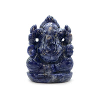 Statue Ganesh taillée à la main en Sodalite - 10 cm