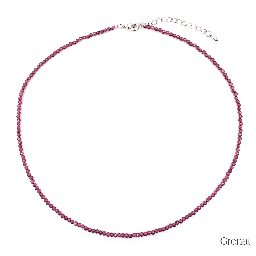Collier de Perles Facettées en Grenat